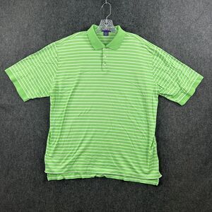 Ralph Lauren Purple Label Polo Shirt Men's Extra Large Green Striped Italy